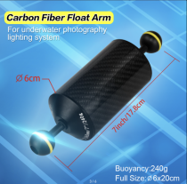 Bras flottant en fibre de carbone avec double rotule 7\  