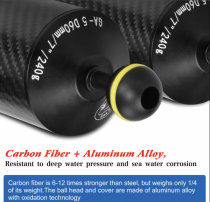 Bras flottant en fibre de carbone avec double rotule 7\  