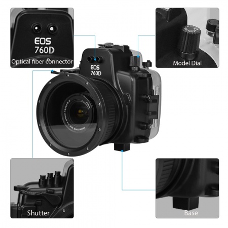 Caisson seafrogs &eacute;tanche pour Canon EOS 760D (18-55mm)