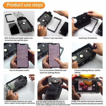 SEAFROGS caisson &eacute;tanche pour Smartphone 6 -> 16 PRO MAX