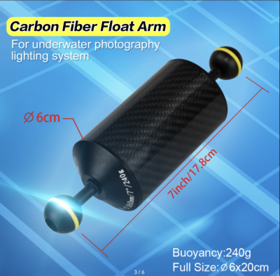 Bras flottant en fibre de carbone avec double rotule 7\  